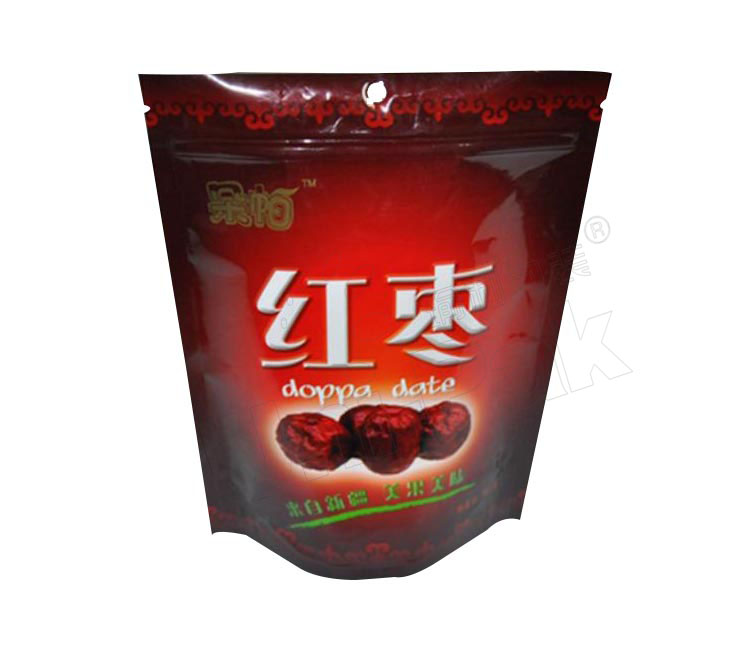 坚果食品包装袋——自立红枣干果袋